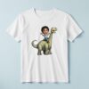 Custom Child Riding a Pale Green Long-Neck Face Cutout – T-shirt Custom Child Riding a Pale Green Long-Neck Face Cutout shown on a T-shirt mockup