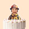 Custom Firefighter Portrait Face Cutout – Cake Topper Custom Firefighter Portrait Face Cutout shown on a cake topper mockup