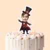 Custom Circus Ringmaster or Magician Face Cutout – Cake Topper Custom Circus Ringmaster or Magician Face Cutout shown on a cake topper mockup