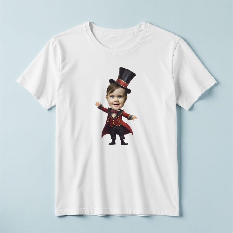Custom Circus Ringmaster or Magician Face Cutout – T-shirt Custom Circus Ringmaster or Magician Face Cutout shown on a T-shirt mockup