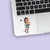 Custom Golfer Swing Green Striped Polo Face Cutout – Sticker Custom Golfer Swing Green Striped Polo Face Cutout shown on a sticker mockup