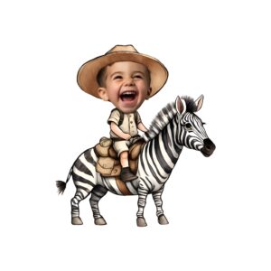 Custom Zebra Safari Explorer Tan Safari Hat Face Cutout – Original Custom Zebra Safari Explorer Tan Safari Hat Face Cutout design preview