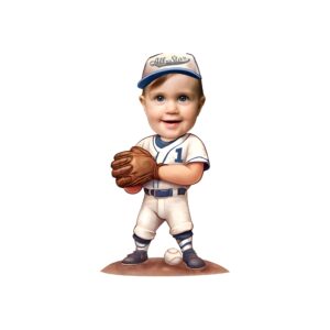 Custom Number 1 Baseball Player with Glove Face Cutout – Original Custom Number 1 Baseball Player with Glove Face Cutout design preview