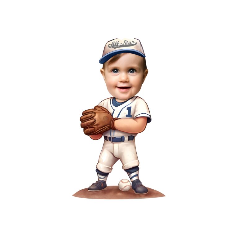 Custom Number 1 Baseball Player with Glove Face Cutout – Original Custom Number 1 Baseball Player with Glove Face Cutout design preview
