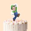 Custom Green-Capped Game Hero Jumping Face Cutout – Cake Topper Custom Green-Capped Game Hero Jumping Face Cutout shown on a cake topper mockup
