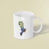 Custom Green-Capped Game Hero Jumping Face Cutout – Mug Custom Green-Capped Game Hero Jumping Face Cutout shown on a mug mockup