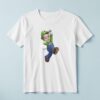 Custom Green-Capped Game Hero Jumping Face Cutout – T-shirt Custom Green-Capped Game Hero Jumping Face Cutout shown on a T-shirt mockup