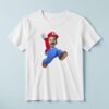 Custom Red-Capped Game Hero Jumping Face Cutout – T-shirt Custom Red-Capped Game Hero Jumping Face Cutout shown on a T-shirt mockup