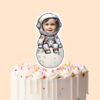 Custom Astronaut Seated on the Moon Face Cutout – Cake Topper Custom Astronaut Seated on the Moon Face Cutout shown on a cake topper mockup