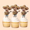 Custom Mariachi-Style Large Tan Sombrero Face Cutout – Cupcake Topper Custom Mariachi-Style Large Tan Sombrero Face Cutout shown on a cupcake topper mockup