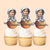 Custom Astronaut Seated on Saturn Face Cutout – Cupcake Topper Custom Astronaut Seated on Saturn Face Cutout shown on a cupcake topper mockup
