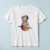 Custom Astronaut Seated on Saturn Face Cutout – T-shirt Custom Astronaut Seated on Saturn Face Cutout shown on a T-shirt mockup