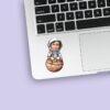 Custom Astronaut Seated on Jupiter Face Cutout – Sticker Custom Astronaut Seated on Jupiter Face Cutout shown on a sticker mockup