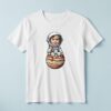 Custom Astronaut Seated on Jupiter Face Cutout – T-shirt Custom Astronaut Seated on Jupiter Face Cutout shown on a T-shirt mockup