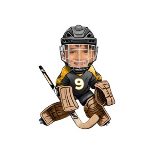 Custom Number 9 Ice Hockey Goalie Face Cutout – Original Custom Number 9 Ice Hockey Goalie Face Cutout design preview