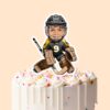 Custom Number 9 Ice Hockey Goalie Face Cutout – Cake Topper Custom Number 9 Ice Hockey Goalie Face Cutout shown on a cake topper mockup