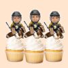 Custom Number 9 Ice Hockey Goalie Face Cutout – Cupcake Topper Custom Number 9 Ice Hockey Goalie Face Cutout shown on a cupcake topper mockup