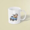 Custom Child Driving a Blue Farm Truck Face Cutout – Mug Custom Child Driving a Blue Farm Truck Face Cutout shown on a mug mockup