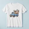 Custom Child Driving a Blue Farm Truck Face Cutout – T-shirt Custom Child Driving a Blue Farm Truck Face Cutout shown on a T-shirt mockup