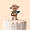 Custom Binoculars Safari Explorer Neck Scarf Face Cutout – Cake Topper Custom Binoculars Safari Explorer Neck Scarf Face Cutout shown on a cake topper mockup