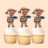 Custom Binoculars Safari Explorer Neck Scarf Face Cutout – Cupcake Topper Custom Binoculars Safari Explorer Neck Scarf Face Cutout shown on a cupcake topper mockup