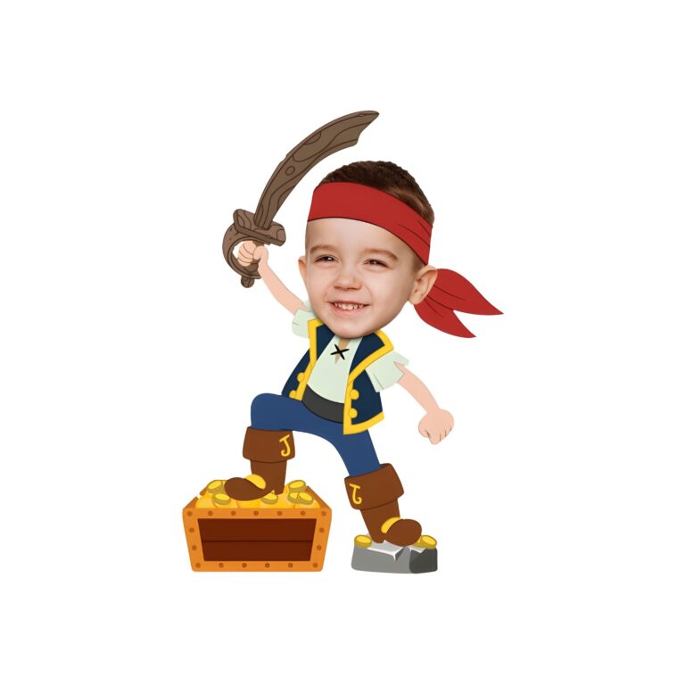 Custom Pirate Guarding Treasure Face Cutout – Original Custom Pirate Guarding Treasure Face Cutout design preview