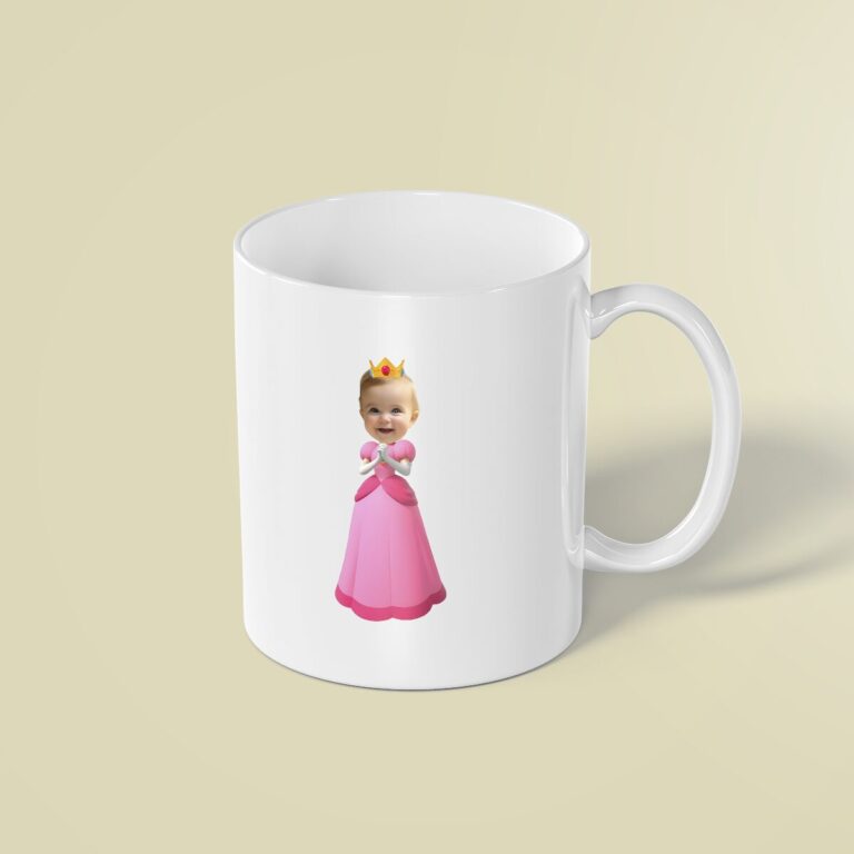 Custom Pink Fantasy Princess Face Cutout – Mug Custom Pink Fantasy Princess Face Cutout shown on a mug mockup
