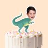 Custom Green Dinosaur Body Face Cutout – Cake Topper Custom Green Dinosaur Body Face Cutout shown on a cake topper mockup