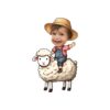 Custom Farmer Riding a Sheep Red Check Shirt Face Cutout – Original Custom Farmer Riding a Sheep Red Check Shirt Face Cutout design preview