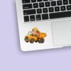 Custom Dump-Truck Driver Waving Face Cutout – Sticker Custom Dump-Truck Driver Waving Face Cutout shown on a sticker mockup