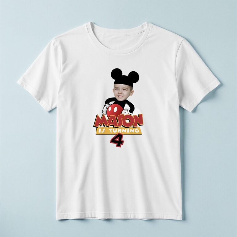 Custom Black Mouse-Costume Birthday Cutout Face Cutout – T-shirt Custom Black Mouse-Costume Birthday Cutout Face Cutout shown on a T-shirt mockup