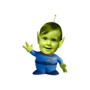 Custom Green Three-Eyed Space-Alien Costume Face Cutout – Original Custom Green Three-Eyed Space-Alien Costume Face Cutout design preview