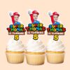 Custom Red Game-Hero Birthday Cutout Face Cutout – Cupcake Topper Custom Red Game-Hero Birthday Cutout Face Cutout shown on a cupcake topper mockup