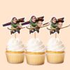 Custom Flying Cowboy and Space-Ranger Duo Face Cutout – Cupcake Topper Custom Flying Cowboy and Space-Ranger Duo Face Cutout shown on a cupcake topper mockup