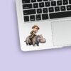 Custom Hippopotamus Safari Striped Shirt Face Cutout – Sticker Custom Hippopotamus Safari Striped Shirt Face Cutout shown on a sticker mockup