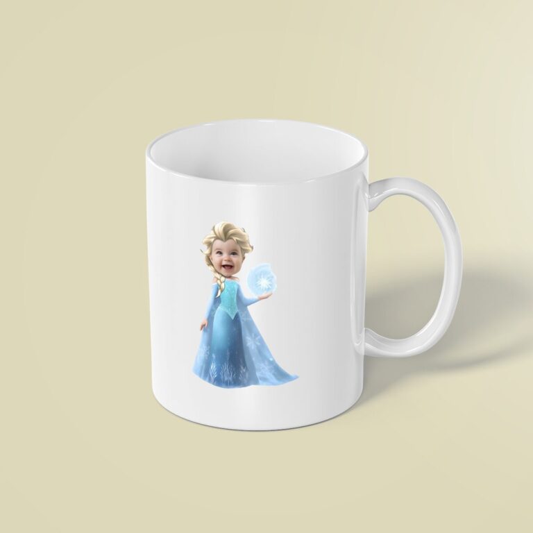 Custom Ice Princess Creating a Snow Glow Face Cutout – Mug Custom Ice Princess Creating a Snow Glow Face Cutout shown on a mug mockup