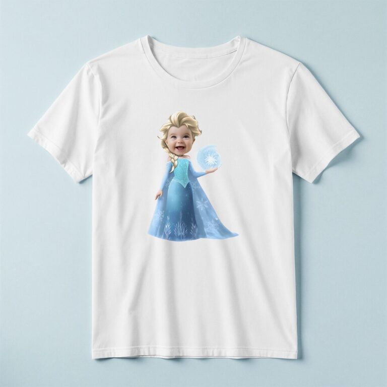 Custom Ice Princess Creating a Snow Glow Face Cutout – T-shirt Custom Ice Princess Creating a Snow Glow Face Cutout shown on a T-shirt mockup