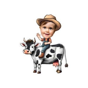Custom Farmer Riding a Black Brown Cowboy Hat Face Cutout – Original Custom Farmer Riding a Black Brown Cowboy Hat Face Cutout design preview