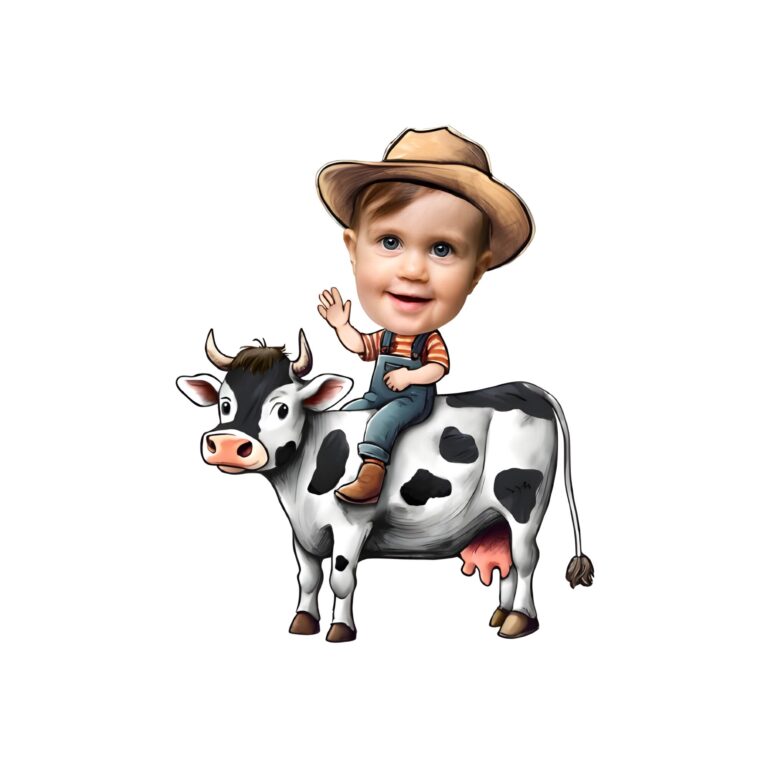 Custom Farmer Riding a Black Brown Cowboy Hat Face Cutout – Original Custom Farmer Riding a Black Brown Cowboy Hat Face Cutout design preview