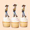 Custom Cowboy Sheriff Standing Confidently Face Cutout – Cupcake Topper Custom Cowboy Sheriff Standing Confidently Face Cutout shown on a cupcake topper mockup