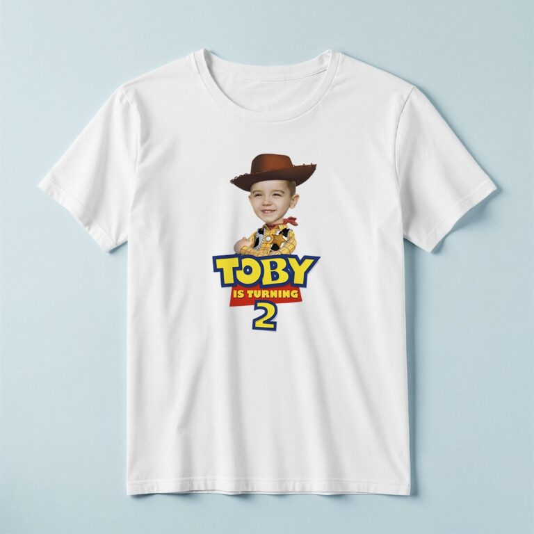 Custom Cowboy Sheriff Birthday Cutout Face Cutout – T-shirt Custom Cowboy Sheriff Birthday Cutout Face Cutout shown on a T-shirt mockup
