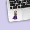 Custom Winter Princess in a Magenta Cape Face Cutout – Sticker Custom Winter Princess in a Magenta Cape Face Cutout shown on a sticker mockup