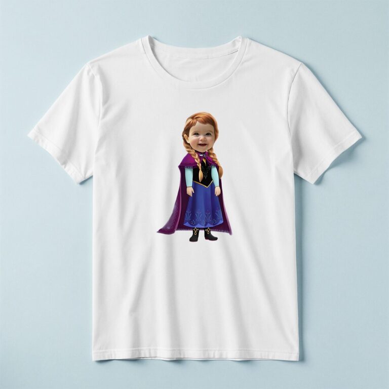 Custom Winter Princess in a Magenta Cape Face Cutout – T-shirt Custom Winter Princess in a Magenta Cape Face Cutout shown on a T-shirt mockup