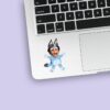 Custom Blue Cartoon-Dog Costume Face Cutout – Sticker Custom Blue Cartoon-Dog Costume Face Cutout shown on a sticker mockup