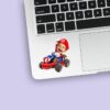 Custom Red Game-Hero Driving a Number 3 Go Face Cutout – Sticker Custom Red Game-Hero Driving a Number 3 Go Face Cutout shown on a sticker mockup