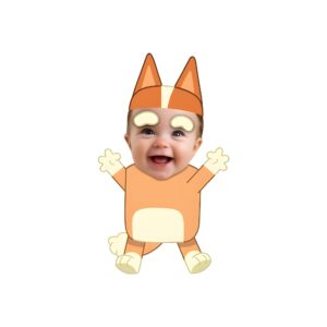 Custom Baby in an Orange Cartoon-Dog Costume Face Cutout – Original Custom Baby in an Orange Cartoon-Dog Costume Face Cutout design preview