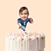 Custom Number 1 American Football Runner Face Cutout – Cake Topper Custom Number 1 American Football Runner Face Cutout shown on a cake topper mockup