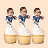Custom Number 1 American Football Runner Face Cutout – Cupcake Topper Custom Number 1 American Football Runner Face Cutout shown on a cupcake topper mockup