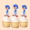 Custom Blue Speed-Hero Costume Face Cutout – Cupcake Topper Custom Blue Speed-Hero Costume Face Cutout shown on a cupcake topper mockup