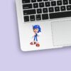 Custom Blue Speed-Hero Costume Face Cutout – Sticker Custom Blue Speed-Hero Costume Face Cutout shown on a sticker mockup
